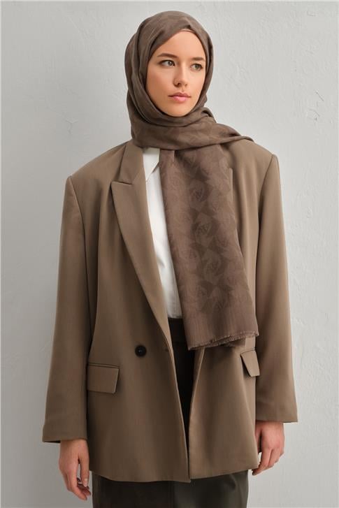 Armine Tencel Yün Monogram Desen Şal 09