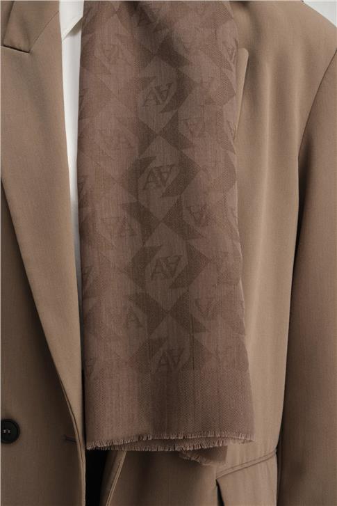 Armine Tencel Yün Monogram Desen Şal 09