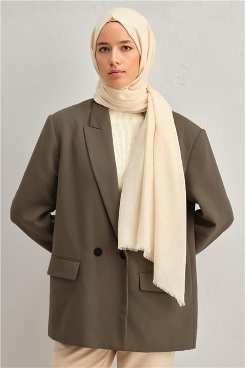 Armine Tencel Yün Geometrik Desen Şal 04