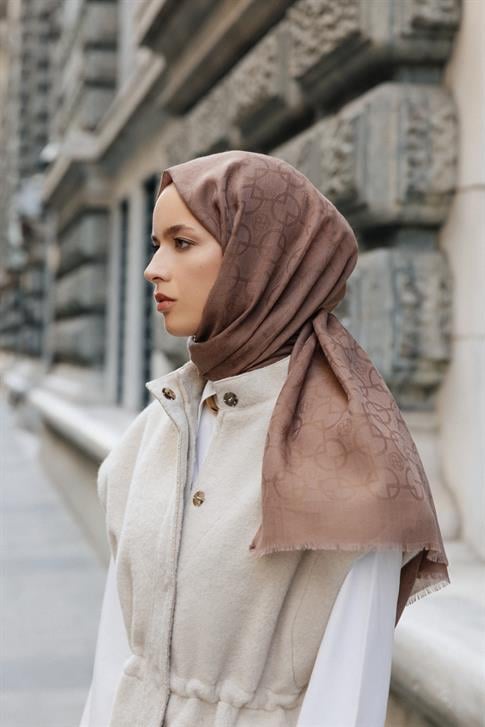 Armine Tencel Yün Geometrik Desen Şal 05