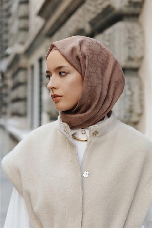 Armine Tencel Yün Geometrik Desen Şal 05