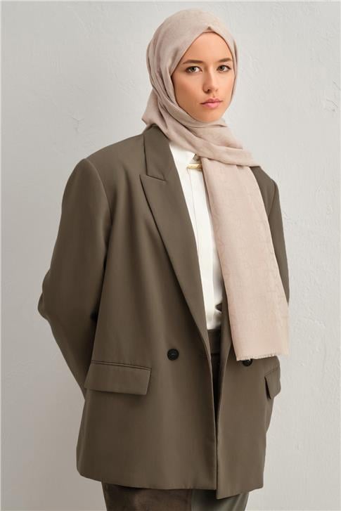 Armine Tencel Yün Geometrik Desen Şal 05