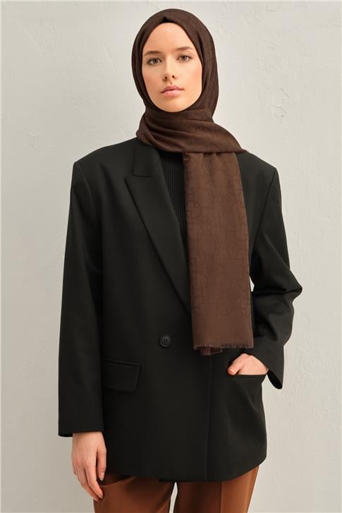 Armine Tencel Yün Geometrik Desen Şal 06