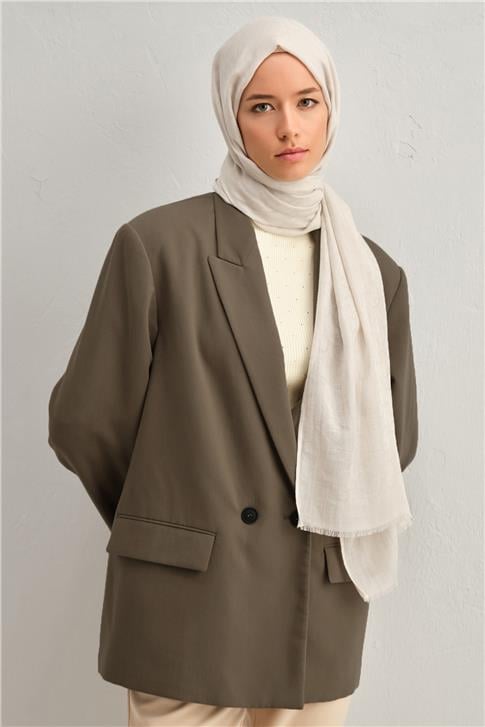 Armine Tencel Yün Geometrik Desen Şal 07