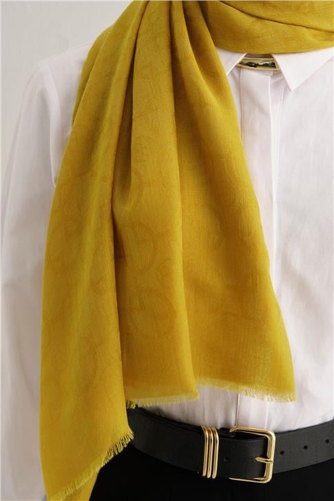 Armine Tencel Yün Geometrik Desen Şal 23