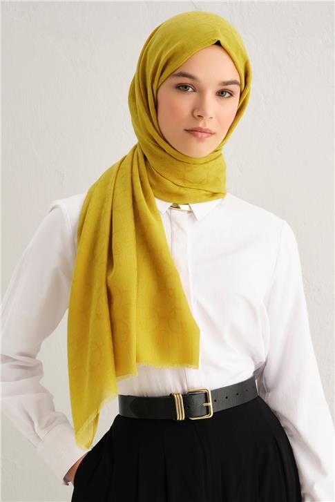 Armine Tencel Yün Geometrik Desen Şal 23