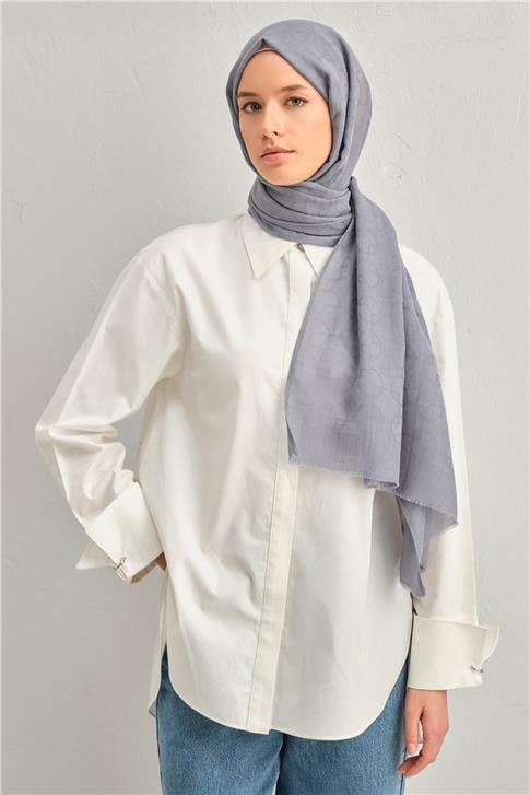 Armine Tencel Yün Geometrik Desen Şal 30