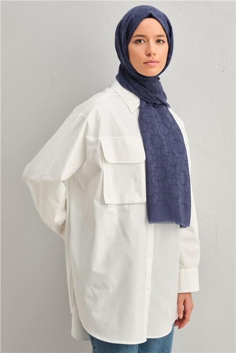 Armine Tencel Yün Geometrik Desen Şal 32