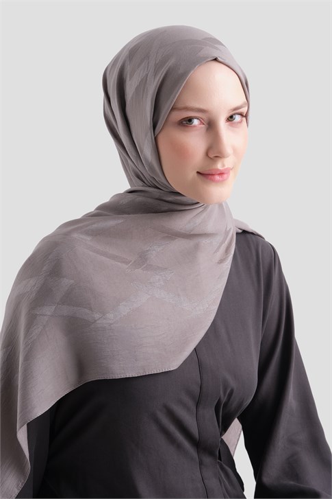 Armine Lyocell Naia Zikzak Desen Şal  1- 08 Koyu Vizon