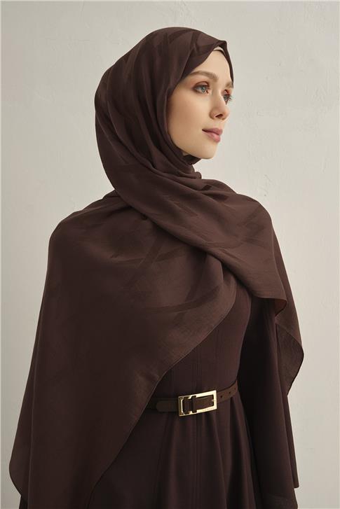 Armine Lyocell Naia Zikzak Desen Şal  1- 16 Bakır