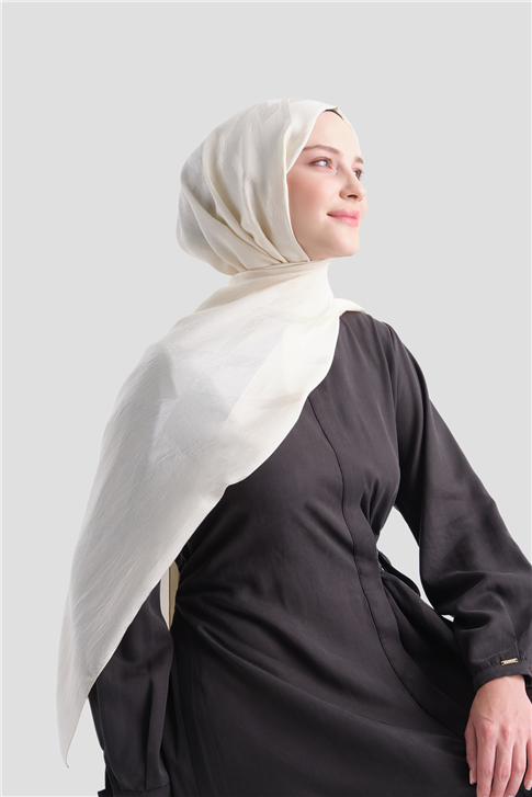 Armine Lyocell Naia Zikzak Desen Şal  1- 60 Krem
