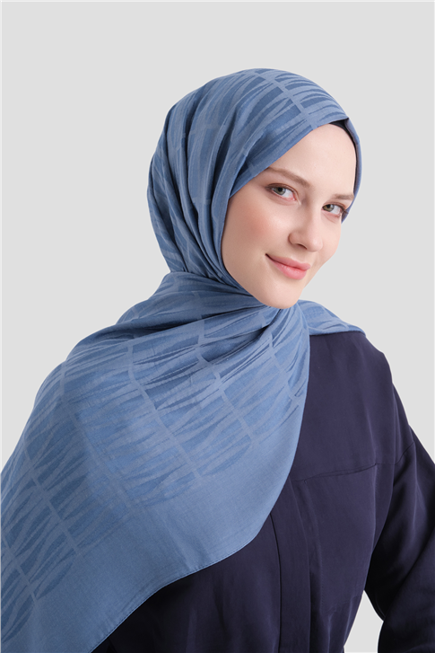 Armine Lyocell Naia Çubuk Desen Şal 3 26 İndigo