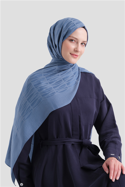Armine Lyocell Naia Çubuk Desen Şal 3 26 İndigo