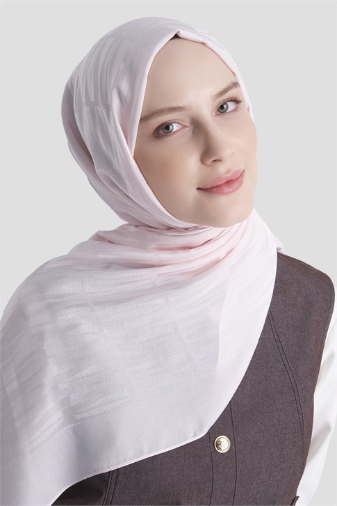 Armine Lyocell Naia Çubuk Desen Şal 3 39 Pudra