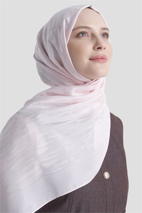 Armine Lyocell Naia Çubuk Desen Şal 3 39 Pudra