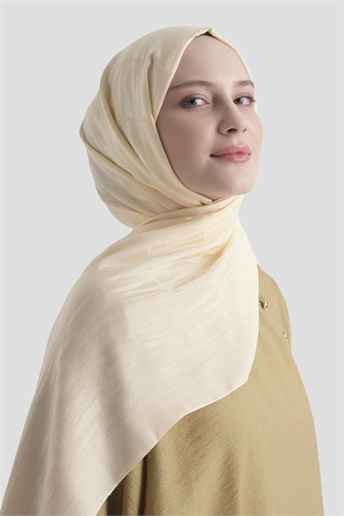 Armine Lyocell Naia Çubuk Desen Şal 3 60 Krem