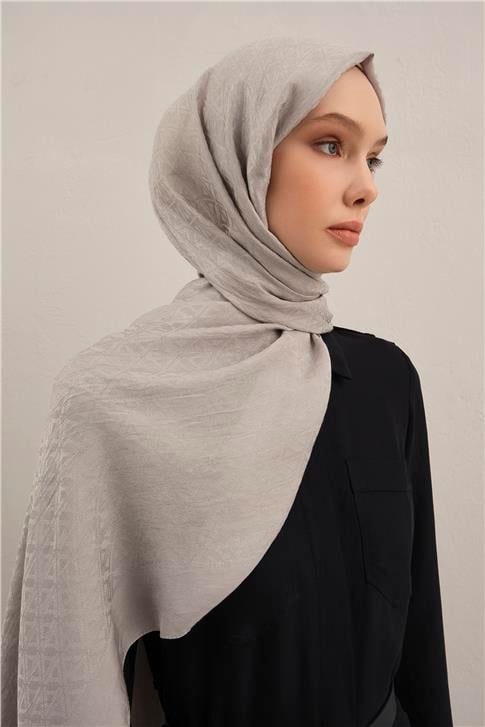 Armine Lyocell Naia Üçgen Monogram Şal 5 23 Gümüş