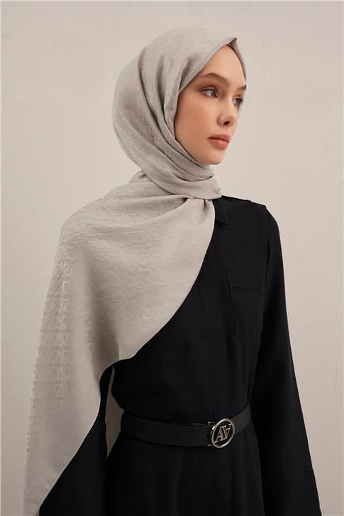 Armine Lyocell Naia Üçgen Monogram Şal 5 23 Gümüş