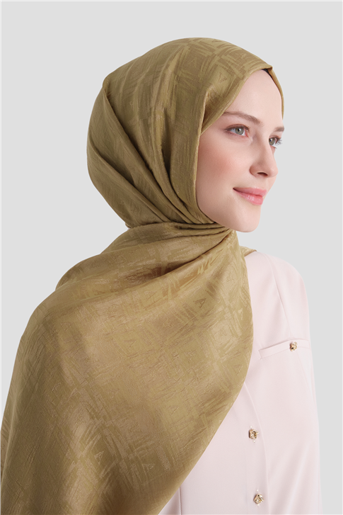 Armine Lyocell Naia Kare Monogram Şal 6 12 Nude Bej