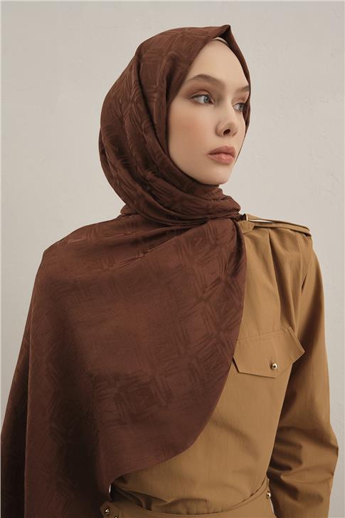 Armine Lyocell Naia Kare Monogram Şal 6 16 Bakır