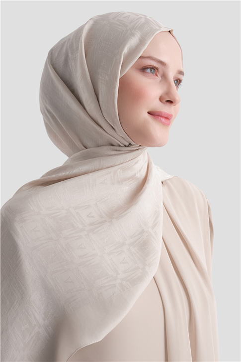 Armine Lyocell Naia Kare Monogram Şal 6 17 Taş/Gri