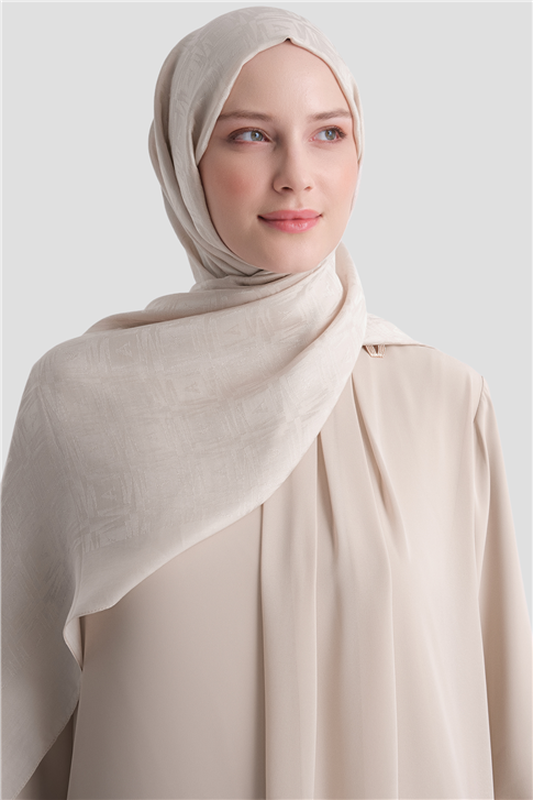 Armine Lyocell Naia Kare Monogram Şal 6 17 Taş/Gri