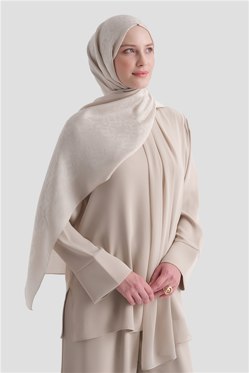 Armine Lyocell Naia Kare Monogram Şal 6 17 Taş/Gri