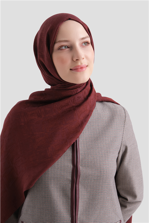 Armine Lyocell Naia Kare Monogram Şal 6 32 Bordo