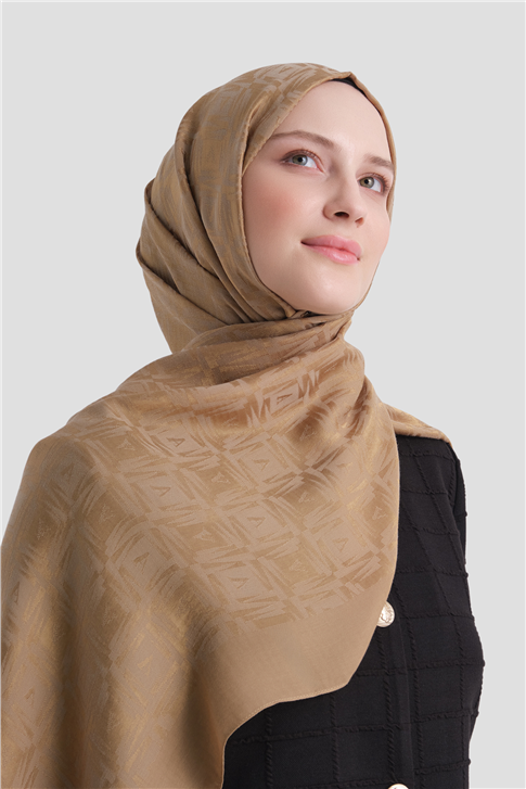 Armine Lyocell Naia Kare Monogram Şal 6 70 Bal Köpüğü