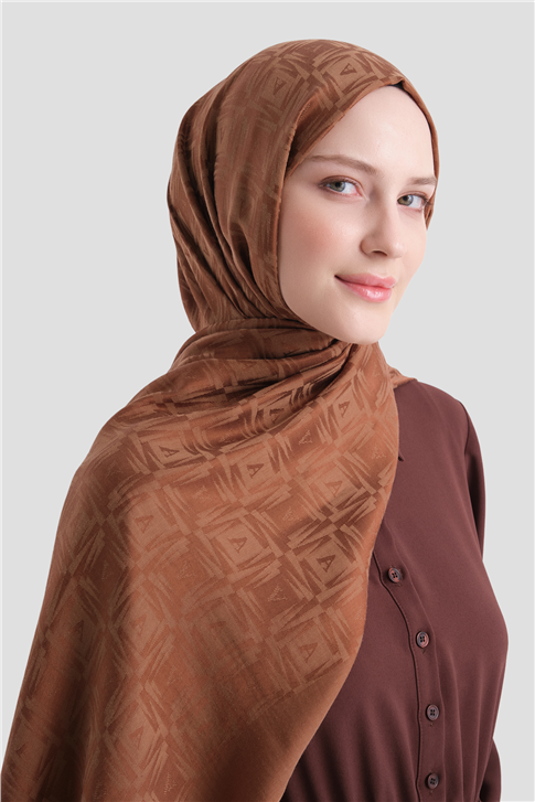 Armine Lyocell Naia Kare Monogram Şal 6 74 Tarçın