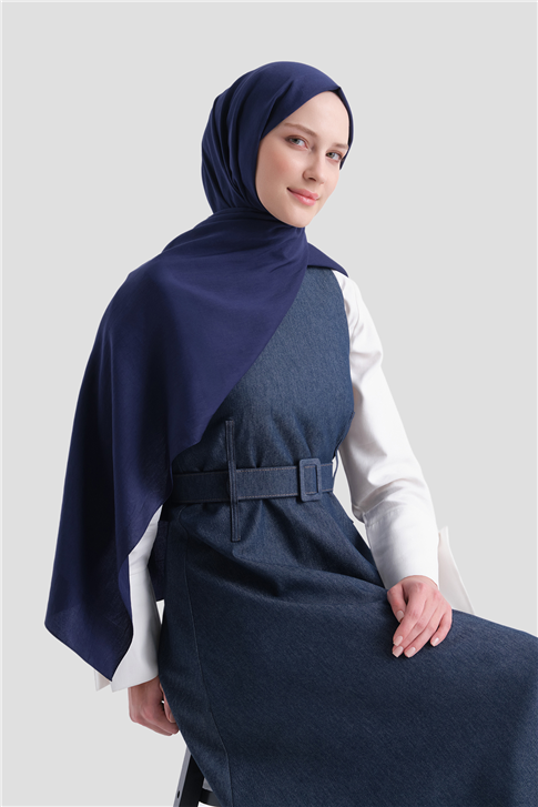 Armine Bordürlü Lyocell Şal 02 Lacivert