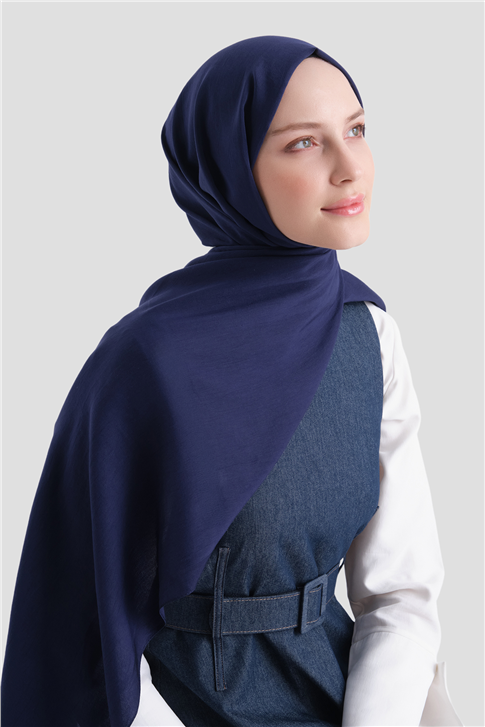 Armine Bordürlü Lyocell Şal 02 Lacivert