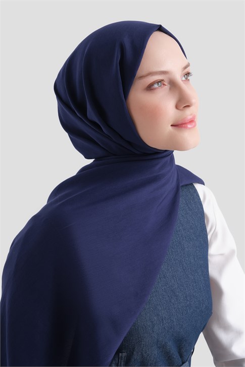 Armine Bordürlü Lyocell Şal 02 Lacivert