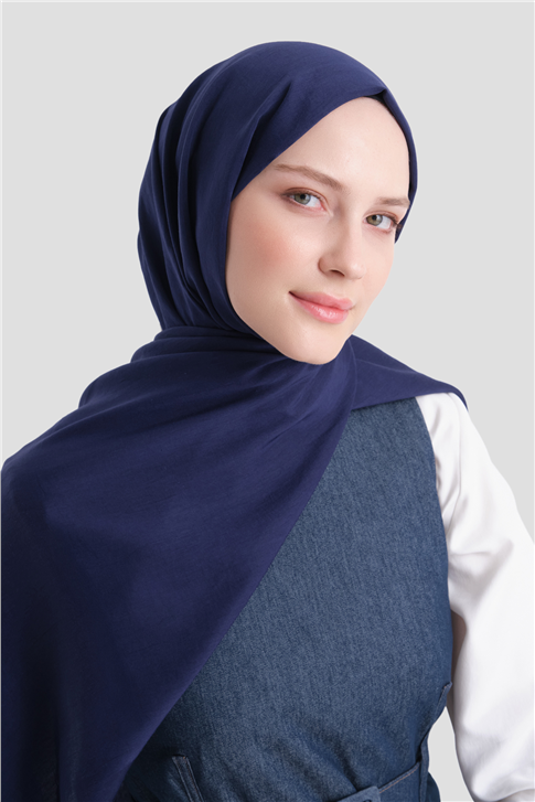 Armine Bordürlü Lyocell Şal 02 Lacivert