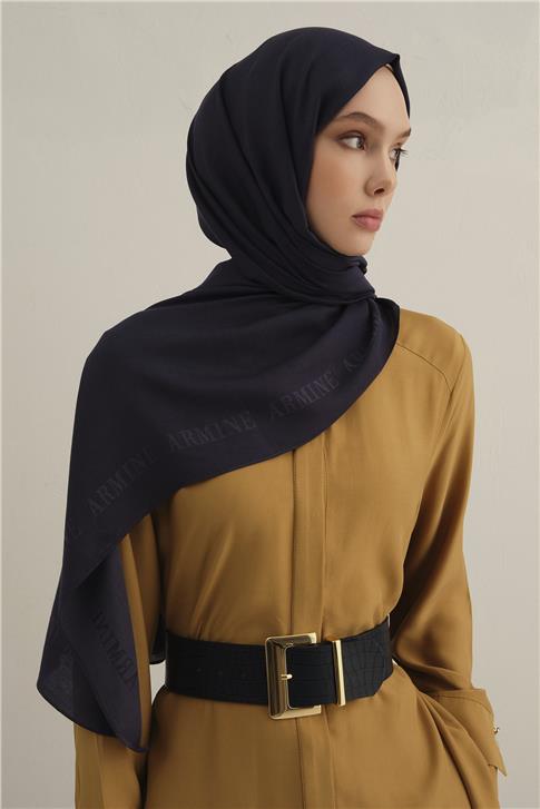 Armine Logo Bordürlü Pamuk İpek Şal 02