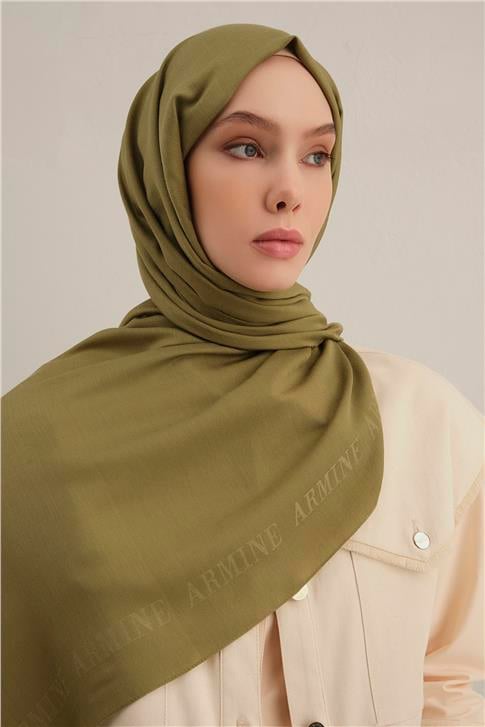 Armine Logo Bordürlü Pamuk İpek Şal 48