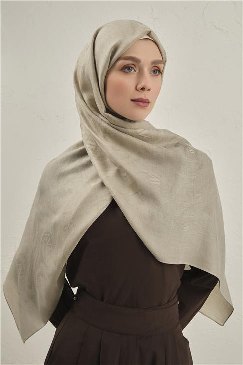 Armine Woolair Dalga Monogram Şal 1 07