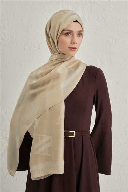 Armine Woolair Harf Monogram Şal 2 04