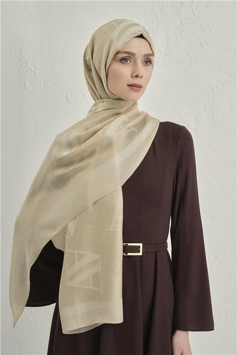 Armine Woolair Harf Monogram Şal 2 04