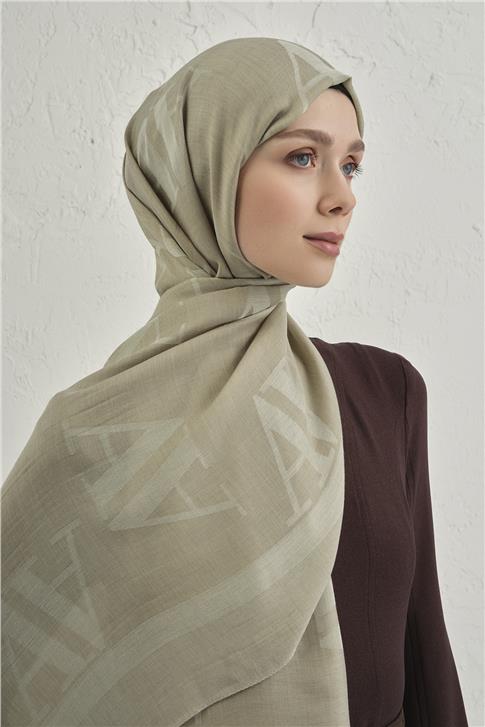 Armine Woolair Harf Monogram Şal 2 07