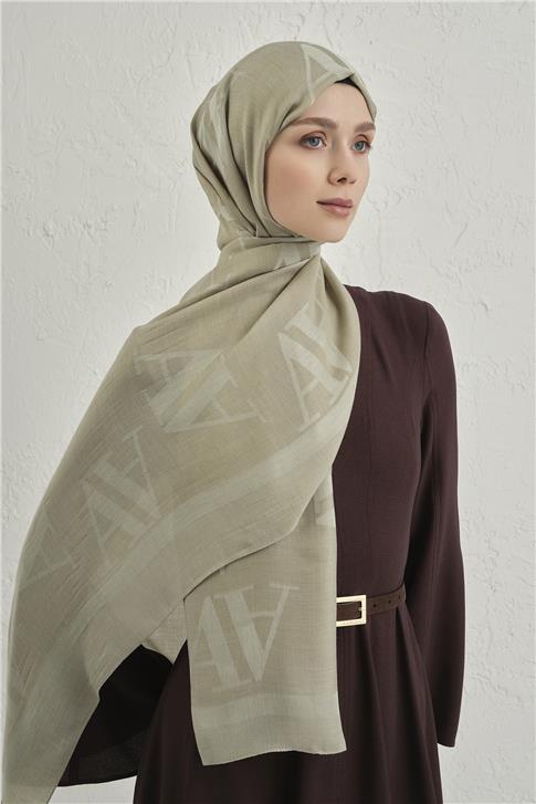 Armine Woolair Harf Monogram Şal 2 07