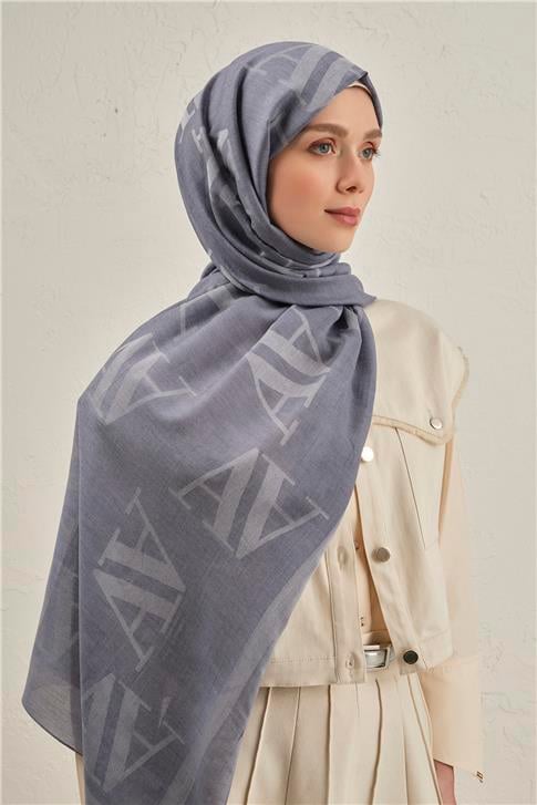 Armine Woolair Harf Monogram Şal 2 26