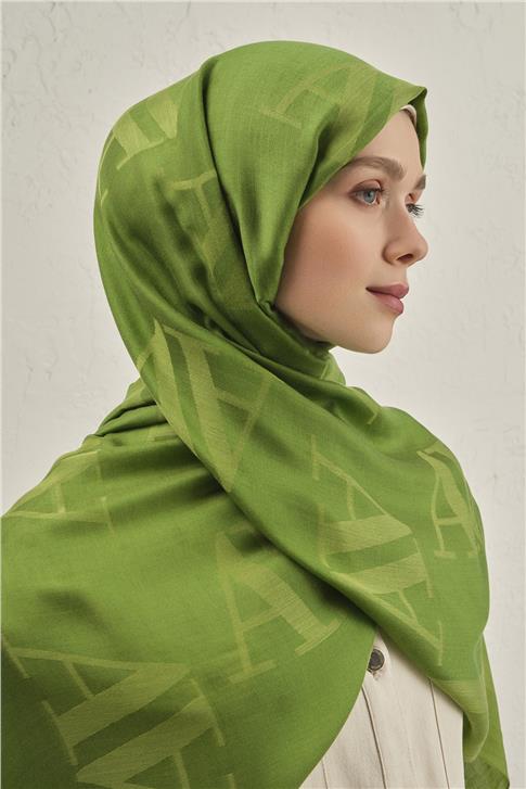 Armine Woolair Harf Monogram Şal 2 73