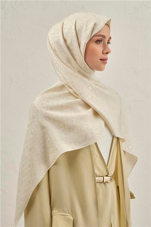 Armine Pamuk  Floş Monogram Zincir Şal 1 06