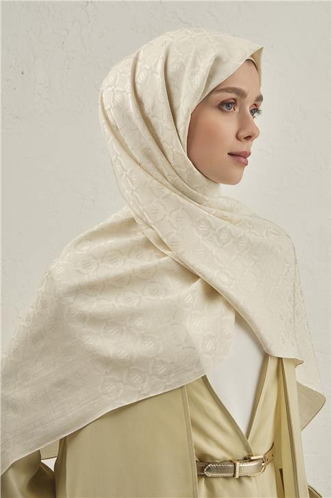 Armine Pamuk  Floş Monogram Zincir Şal 1 06