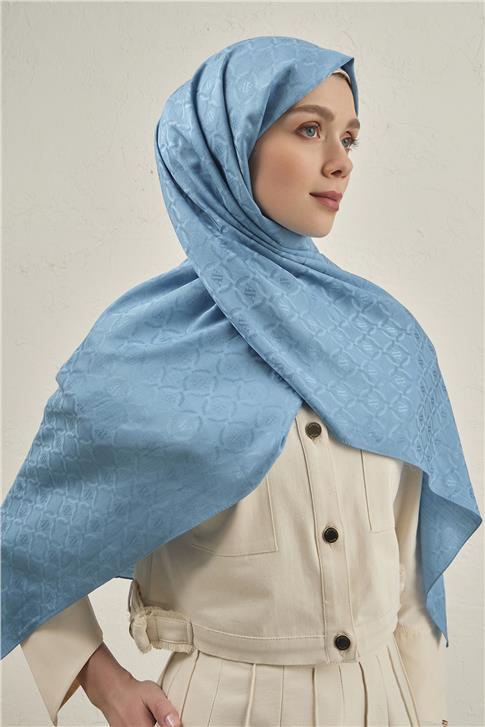Armine Pamuk  Floş Monogram Zincir Şal 1 25