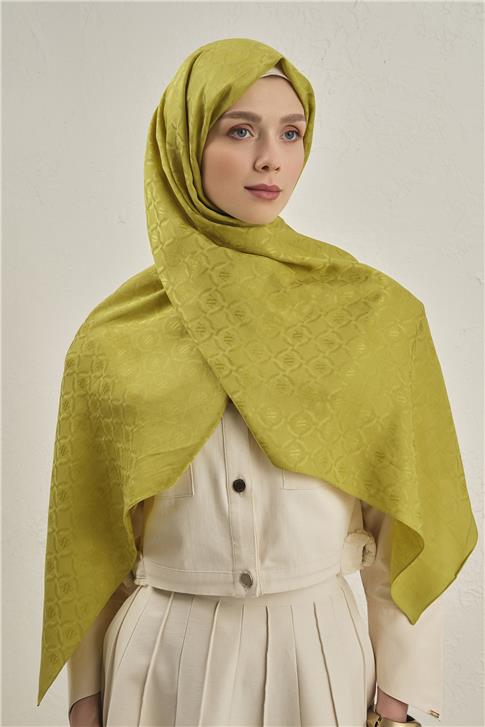 Armine Pamuk  Floş Monogram Zincir Şal 1 54