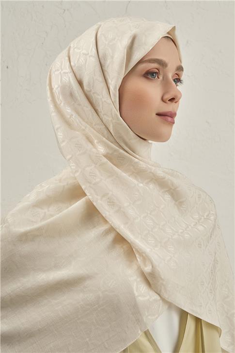 Armine Pamuk  Floş Monogram Zincir Şal 1 60