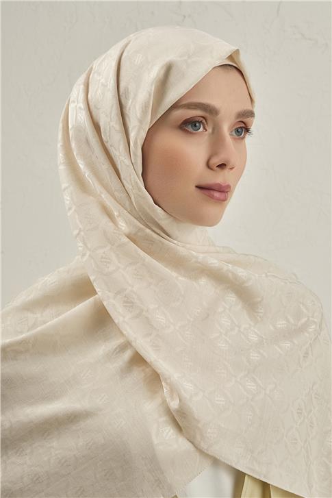 Armine Pamuk  Floş Monogram Zincir Şal 1 60