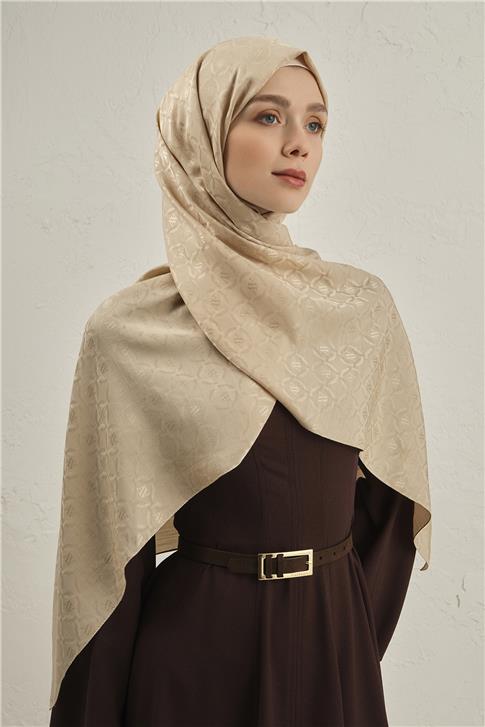 Armine Pamuk  Floş Monogram Zincir Şal 1 63